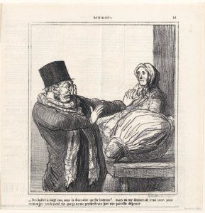 Oysters at 25 cents a dozen, horrible!... Even if you gave me 100 cents to eat half a dozen, I would not allow myself such an expense, from 'News of the day,' published in Le Charivari, March 23, 1866 MET DP877443