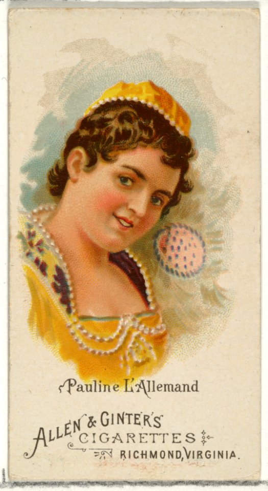 Pauline L'Allemand, from World's Beauties, Series 1 (N26) for Allen & Ginter Cigarettes MET DP838102