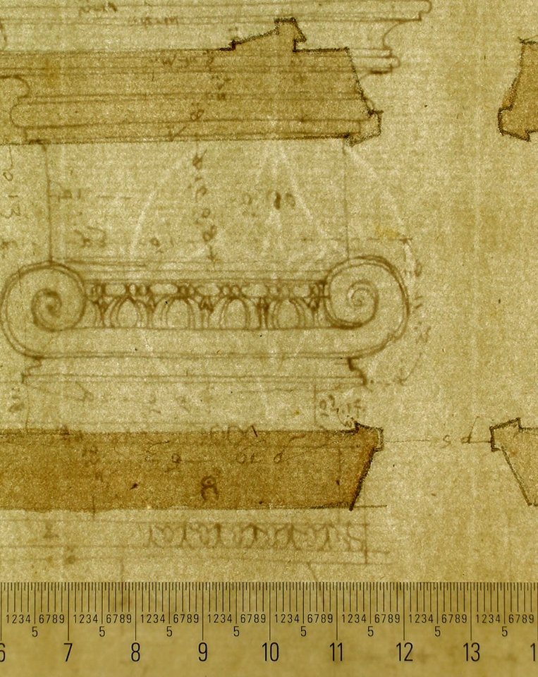 Palazzo Massimo alle Colonne , plan (recto) Palazzo Massimo alle Colonne, façade, details and fireplace (verso) MET sf49 92 83-watermark