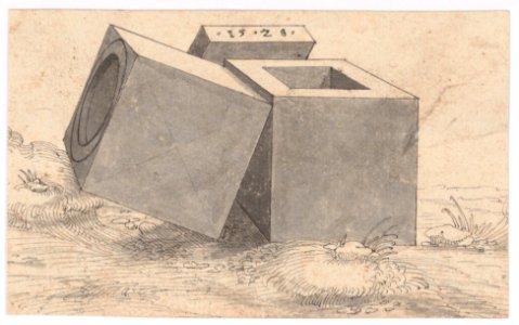 Perspectival Drawing with Three Cubes MET DP145168