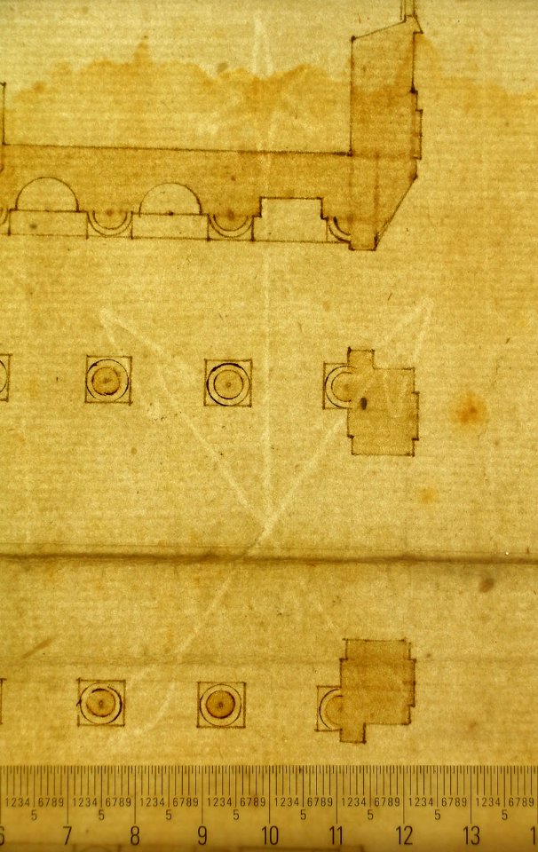 Palazzo Farnese, plan, ground floor (recto) blank (verso) MET sf49 92 61-watermark