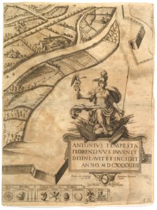 Plan of the City of Rome. Part 12 with the Southwestern Border of the City and a Large Cartouche with Signature by Tempesta. MET DP825225
