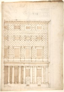 Palazzo Massimo alle Colonne, elevation (recto) Palazzo Massimo alle Colonne, portal, elevation; portal entablature, profile (verso) MET DP810662