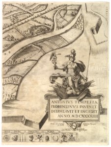 Plan of the City of Rome. Part 12 with the Southwestern Border of the City and a Large Cartouche with Signature by Tempesta. MET DP826506