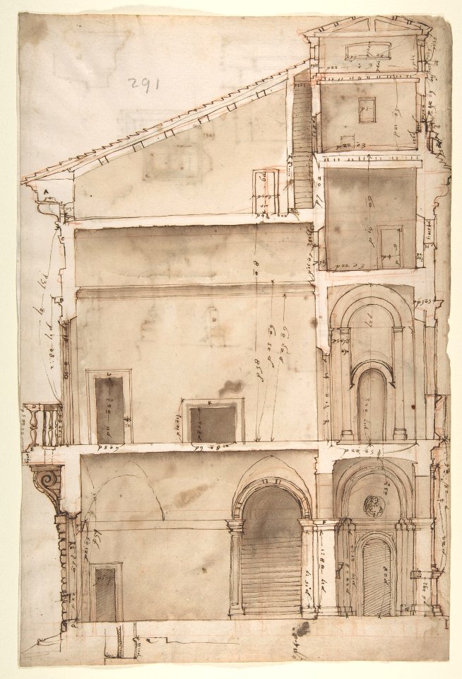 Palazzo Salviati in Rome, section (recto) Palazzo Salviati in Rome, details (verso) MET DP810655
