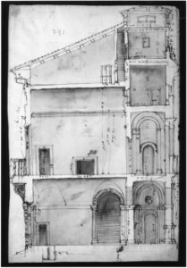 Palazzo Salviati in Rome, section (recto) Palazzo Salviati in Rome, details (verso) MET sf49 92 48r-MM37896