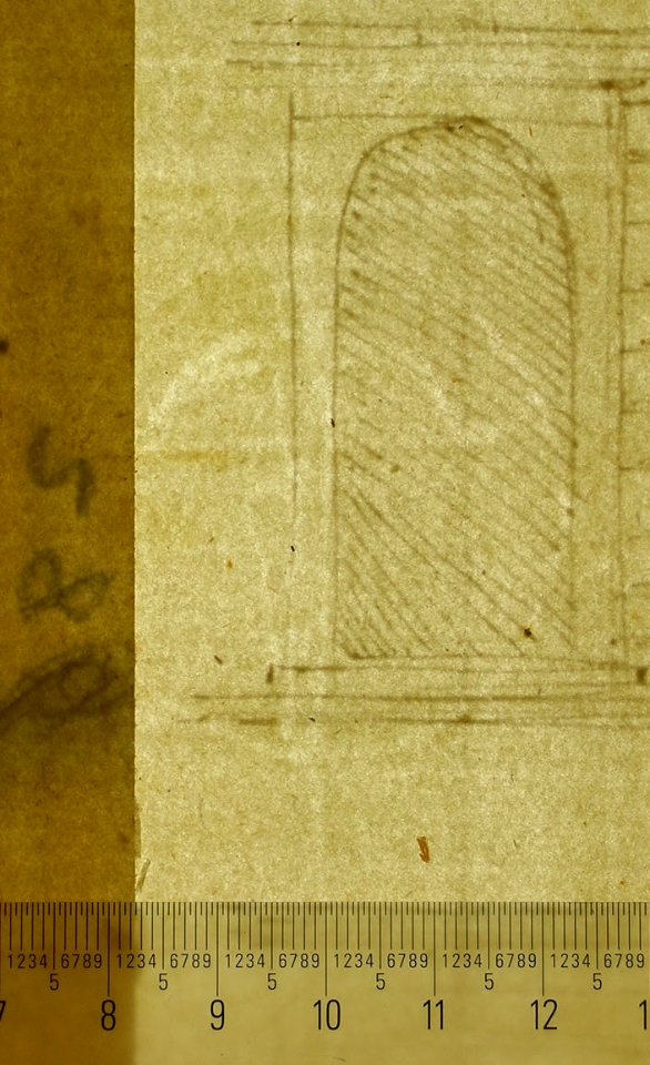 Palazzo Giroud Torlioni, elevation, cornice details (recto) Calculation table (verso) MET sf49 92 47-watermark