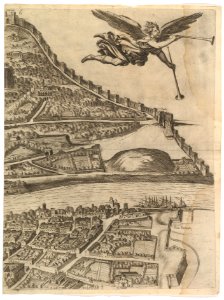 Plan of the City of Rome. Part 6 with the Aurelian city wall, the Porta Portuensis, Porta San Paolo and the Sepulcre of Caius Cestius. MET DP825217