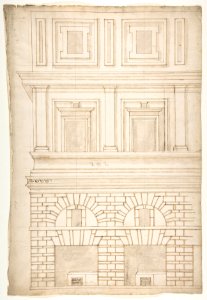 Palazzo Alberini-Cicciaporci, half elevation (recto) blank (verso) MET DP810648