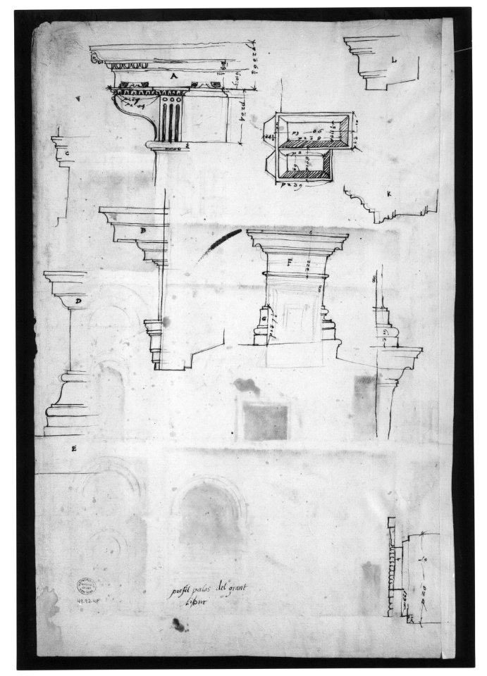Palazzo Salviati in Rome, section (recto) Palazzo Salviati in Rome, details (verso) MET sf49 92 48v-MM37897