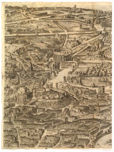 Plan of the City of Rome. Part 4 with the Santa Maria in Aracoeli, the Forum Romanum, the Colosseum and the Lateran Palace. MET DP825219