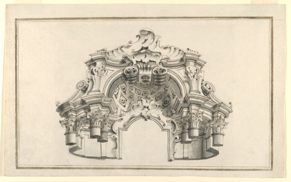 Perspectival View of the Top Half of an Altar or Portal MET DP848931