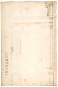 Palazzo Senatorio, window, elevation (recto) Palazzo Senatorio, window, plan; section (verso) MET DP810535
