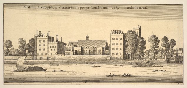 Palatium Archiepiscopi Cantuariensis propae Londinum vulgo Lambeth House (Lambeth House- Palace of the Archbishop of Canterbury, London) MET DP823331