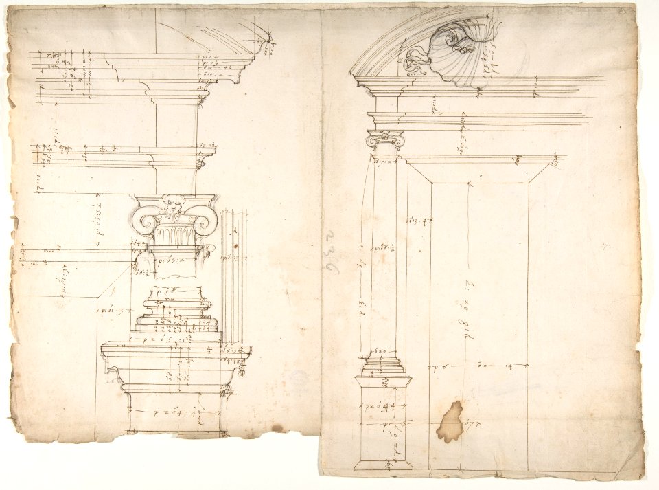 Palazzo dei Conservatori, window, elevation; window, details, elevation (recto) blank (verso) MET DP810538