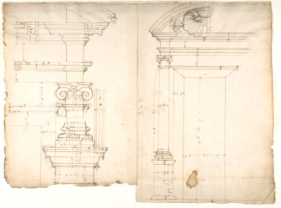 Palazzo dei Conservatori, window, elevation; window, details, elevation (recto) blank (verso) MET DP810538