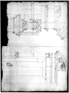 Palazzo dei Conservatori, window, elevation; window, details, elevation (recto) blank (verso) MET sf49 92 11r-MM33688