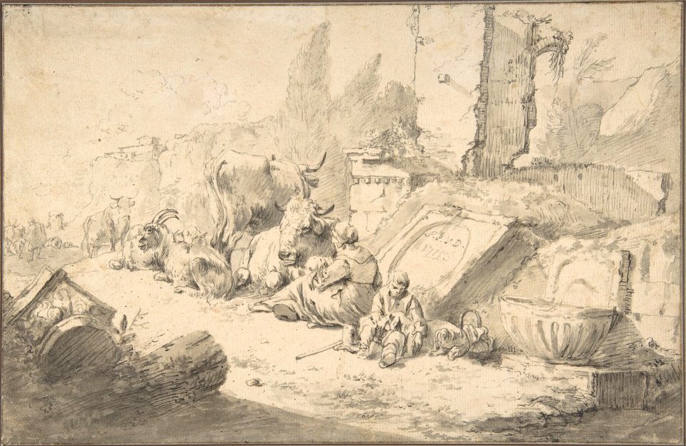 Pastoral Landscape with Roman Ruins MET DP803982
