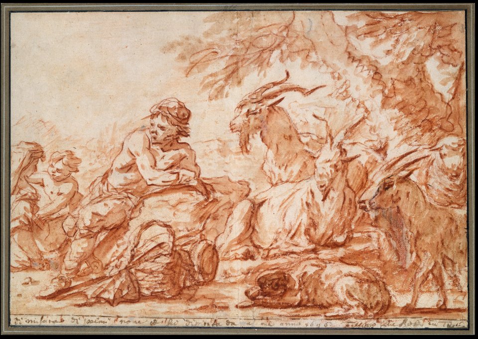Pastoral Scene- A Herdsman and His Family, with Goats MET DT6094