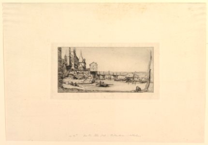 Passerelle du Pont-au-Change, après l'incendie de 1621 (The Footbridge temporarily replacing the Pont-au-Change, Paris, after the fire of 1621, after Della Bella) MET DP819606