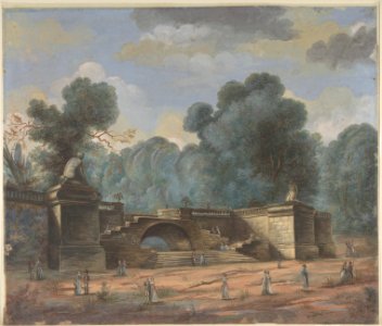 Park Landscape with Strolling Figures MET DP808803