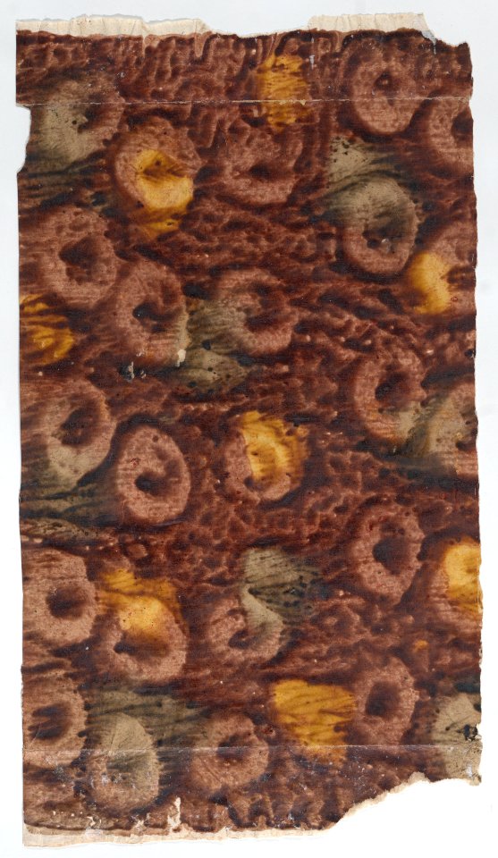 Paste paper with purple, yellow, and green patterns Met DP887091