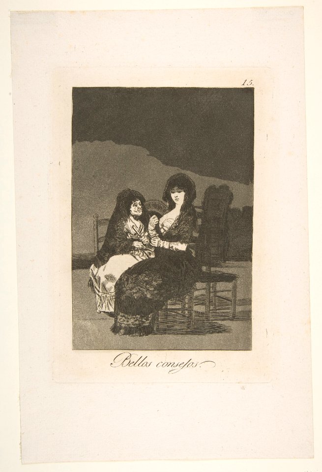 Plate 15 from 'Los Caprichos'- A pretty piece of advice (Bellos consejos) MET DP816901