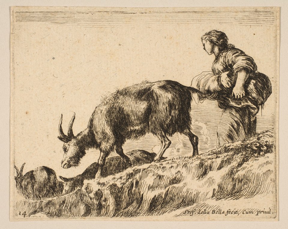 Plate 14- shepherdess herding goats MET DP817860