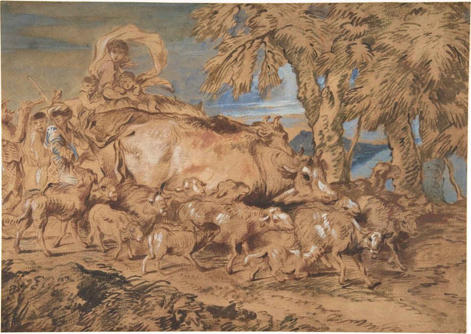 Pastoral Scene- Nomads with Sheep and Cattle MET DP809035