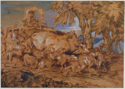 Pastoral Scene- Nomads with Sheep and Cattle MET 08.227.22