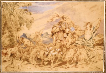 Pastoral Scene- Shepherds and Their Flock MET DR193