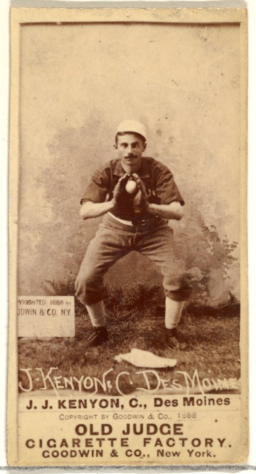 P. Jacob "Jack" Kenyon, Catcher, Des Moines Prohibitionists, from the Old Judge series (N172) for Old Judge Cigarettes MET DP846402