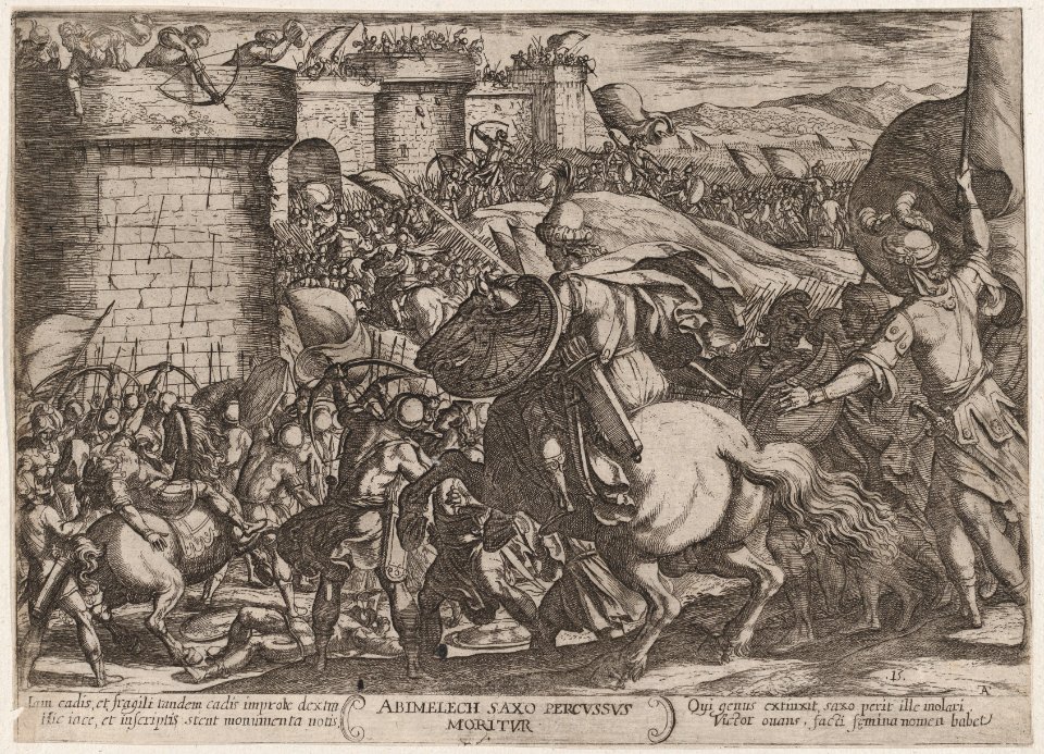 Plate 15- The Death of Abimelech, from 'The Battles of the Old Testament' MET DP863696