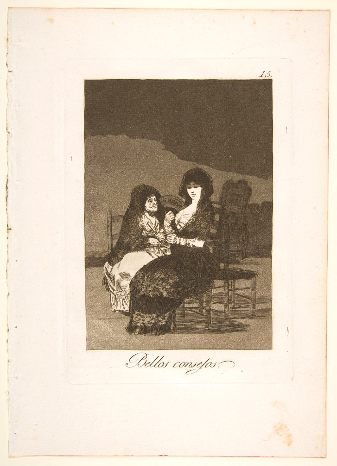 Plate 15 from 'Los Caprichos'- A pretty piece of advice (Bellos consejos) MET DP816902