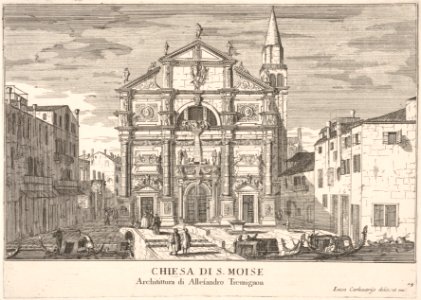 Plate 14- View of the facade of St. Moses church, Venice, 1703, from the series 'The buildings and views of Venice' (Le fabriche e vedute di Venezia) MET DP832215