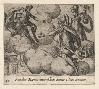 Plate 144- The Immortalization of Romulus (Romulus Martis interceßione deitate a Ioue domatur), from Ovid's 'Metamorphoses' MET DP864235