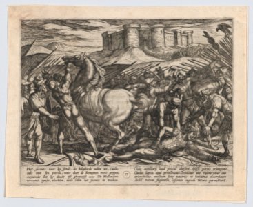 Plate 17- The Romans Misled by Civilis' Horse to Believe that He was Dead or Injured, from The War of the Romans Against the Batavians (Romanorvm et Batavorvm societas) MET DP863203