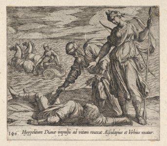 Plate 146- Hippolytus Saved from Death (Hippolitum Dianae impulsu ad vitam revocat AEsculapius et Virbius vocatur), from Ovid's 'Metamorphoses' MET DP864237