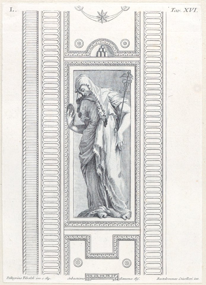 Plate 16- mythological figure holding a mirror Met DP885419