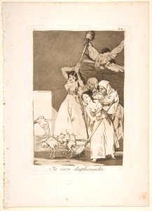 Plate 20 from 'Los Caprichos'- There they go plucked (i.e. fleeced) (Ya van desplumados.) MET DP811830
