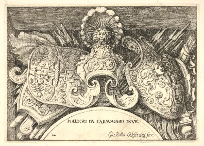 Plate 2- trophies of Roman arms from decorations above the windows on the second floor of the Palazzo Milesi in Rome MET DP832032
