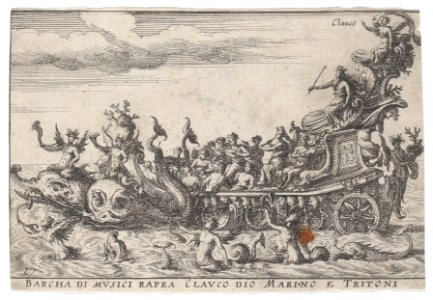 Plate 16- Ship of musicians with the sea god Claucus and tritons Met DP885817