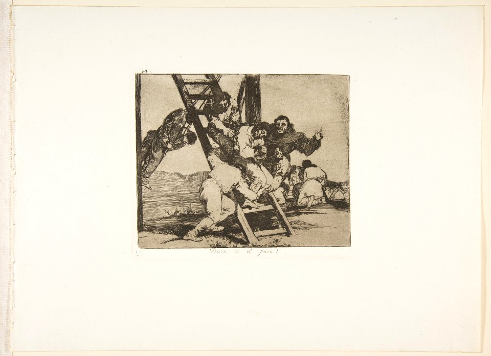 Plate 14 from "The Disasters of War' (Los Desastres de la Guerra)-It's a hard step! (Duro es el paso!) MET DP817288