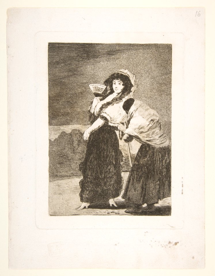 Plate 16 from 'Los Caprichos'-For heaven's sake- and it was her mother (Dios la Perdone- Y era su madre) MET DP816964