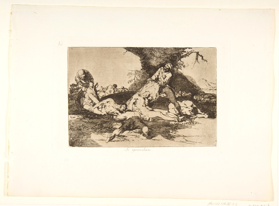 Plate 16 from 'The Disasters of War' (Los Desastres de La Guerra)-' They make use of them.' (Se aprovechan.) MET DP817294
