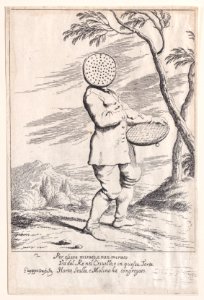 Plate 2- Bertoldo holding a tart in his hand Met DP889626