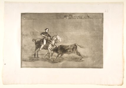 Plate 22 from the 'Tauromaquia'-Manly courage of the celebrated Panjuelera in -the ring- at Saragosa. MET DP817786