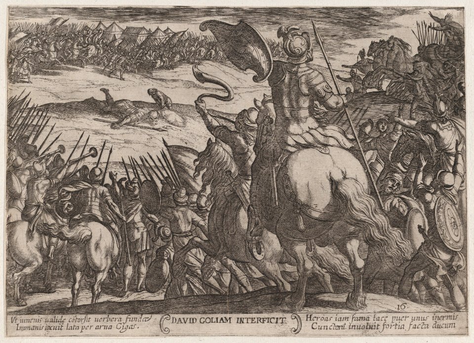 Plate 16- David Killing Goliath, from 'The Battles of the Old Testament' MET DP863699