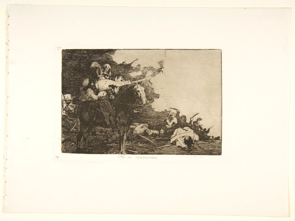 Plate 17 from 'The Disasters of War' (Los Desastres de la Guerra)- 'They do not agree.' (No se convienen.) MET DP817295