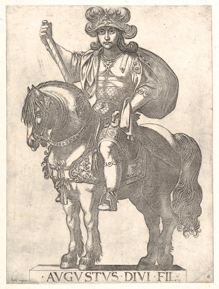 Plate 2- Emperor Augustus on Horseback, from 'the First Twelve Roman Caesars' MET DP857113